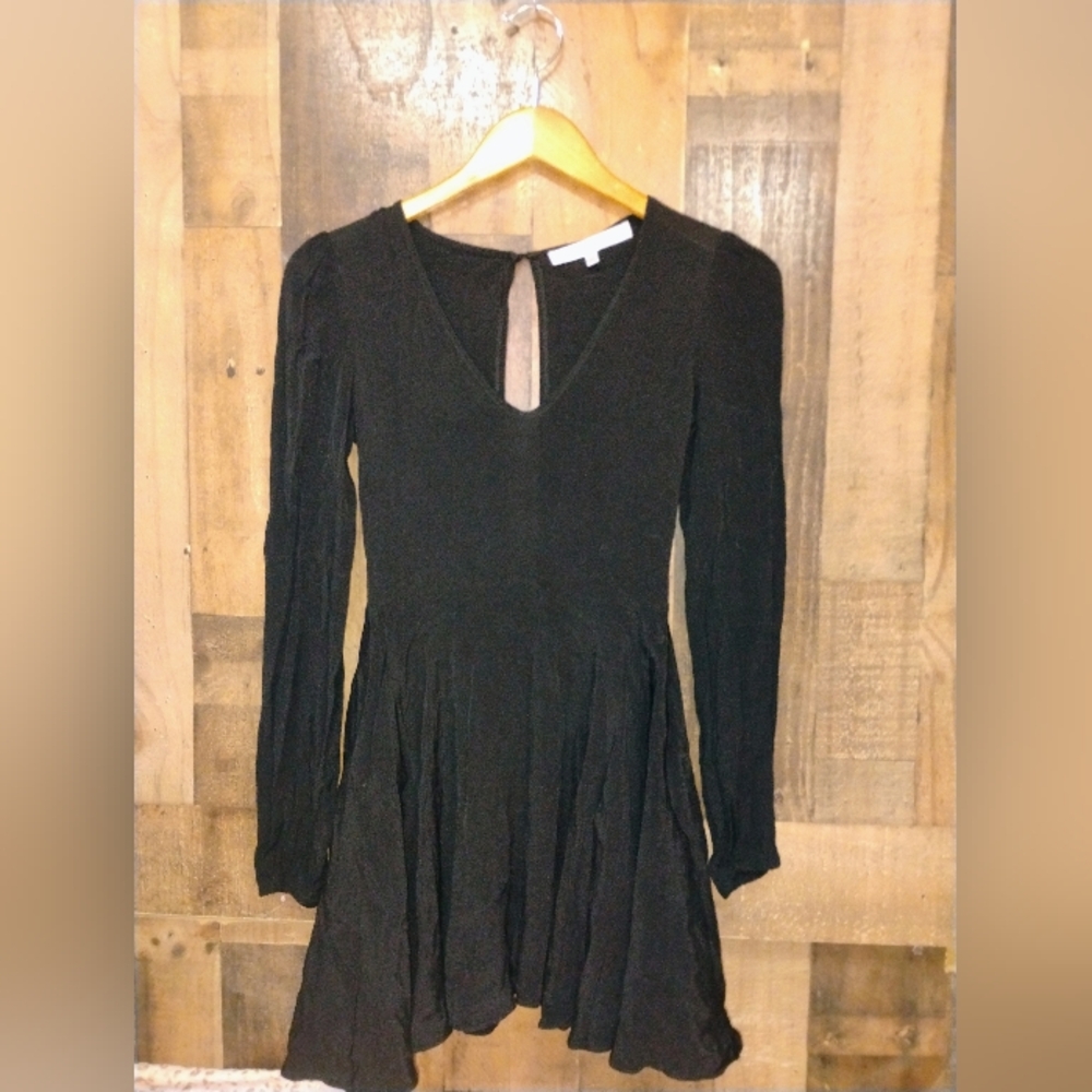 Lovers + Friends Black Mini Sasha Shimmy Dress Small Long Sleeve Size XS - Picture 2 of 6